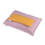 Naturalny zestaw poduszek do relaksu - Amber Relax - Len Różowy + Curry